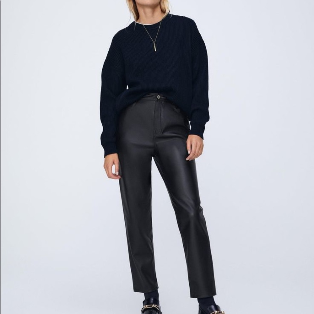 Zara faux leather mom fit pants